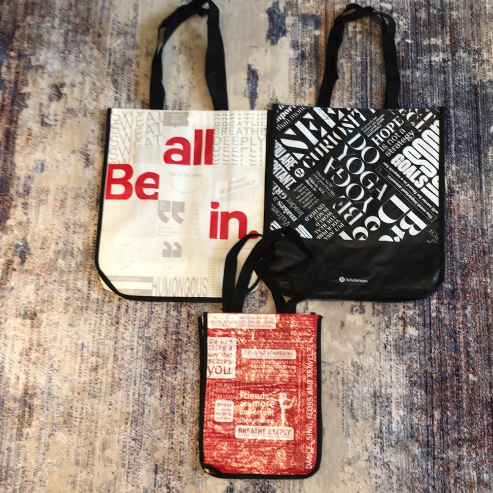 Lot of 3 Lululemon reusable bags